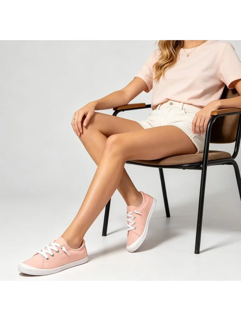 Womens Pink Canvas Slipon Canvas Sneaker Low Top Walking Shoes Fashion Sneakers